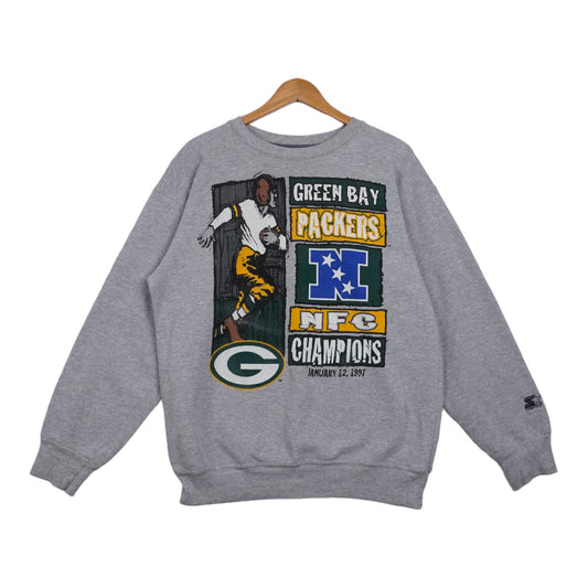 90s Starter Green Bay Packers Sweatshirt grey M