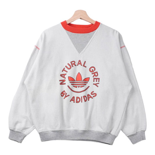 90s Adidas Natural Grey Club Sweatshirt Grey Red