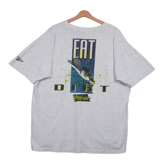 90s Reebok Tennis "Eat Dirt" T-shirt Grey XL