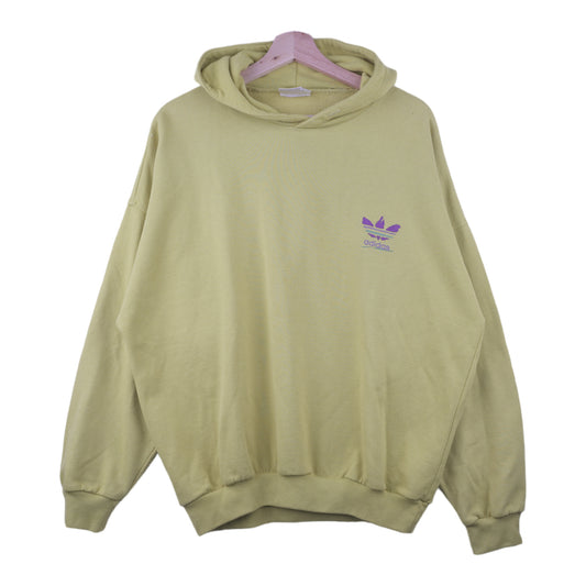 90s Adidas Hoodie Yellow/Green L