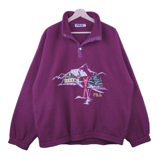 90s Fila Crazy Fleece Burgundy  L