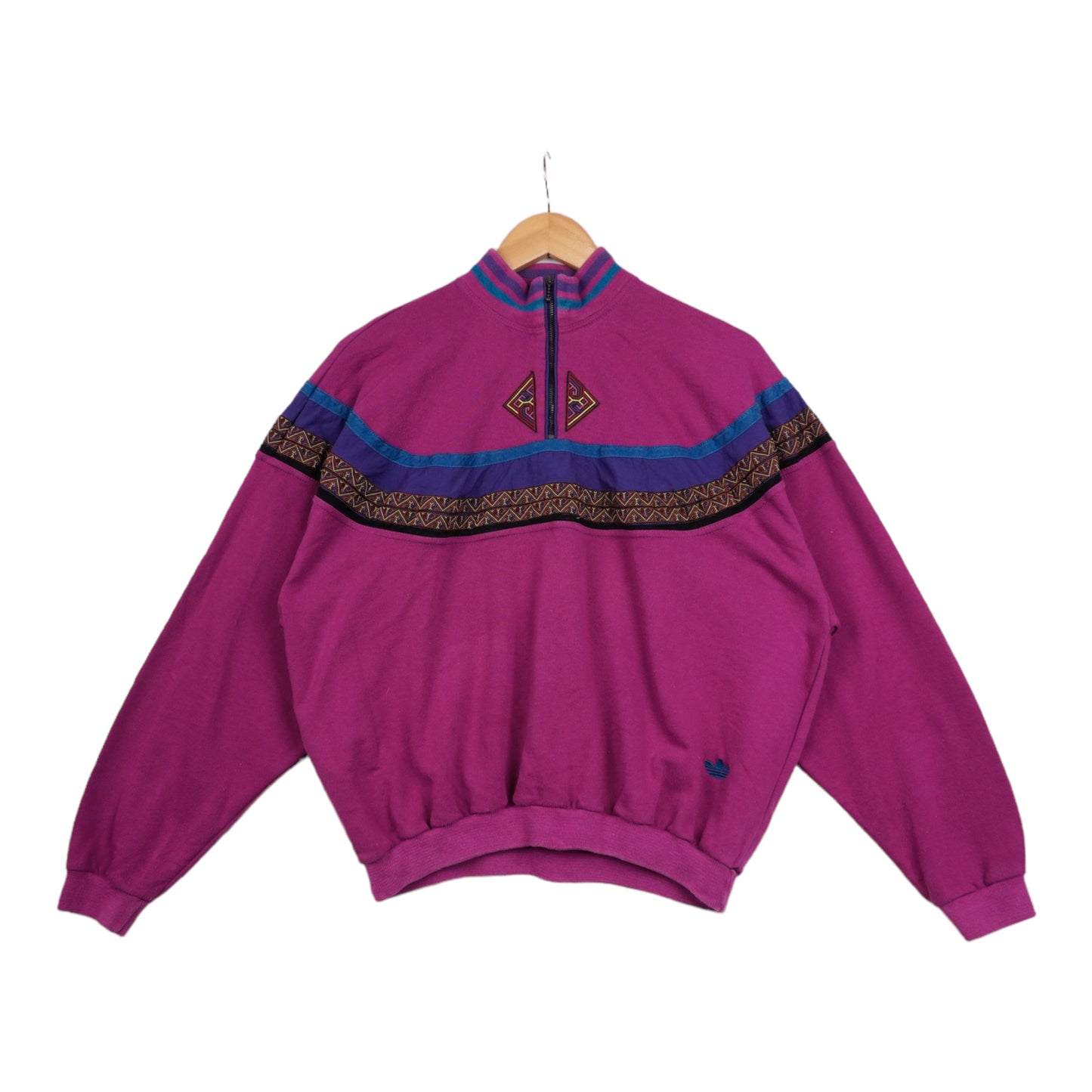 80s Adidas Longsleeve Purple Multi-colored S/M