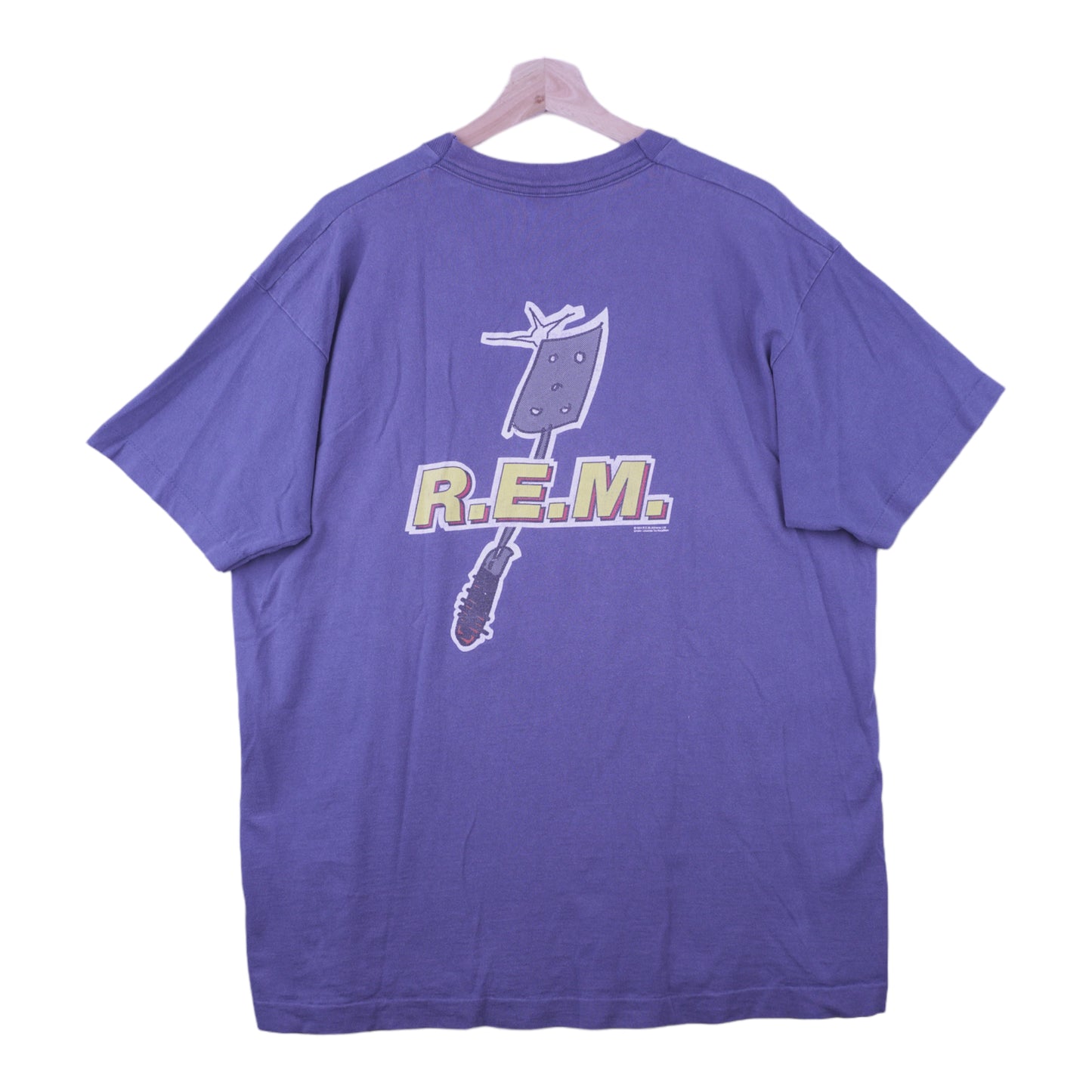 90s R.E.M. Monster Album Band T-Shirt Blue  XL