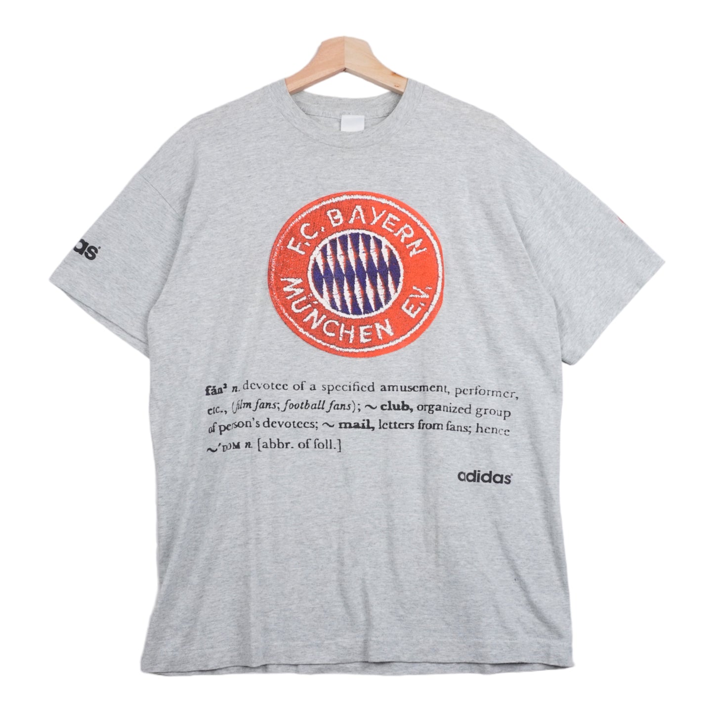 90s Adidas FC Bayern Munich Bundesliga T-shirt Grey  M/L
