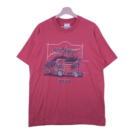 90s Screen Stars Iveco "Mehr bewegen" T-Shirt Red L