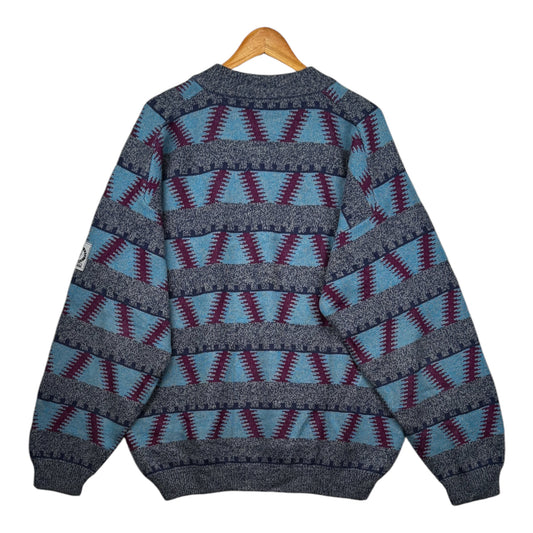 90s O'Neill Knit Blue Bordeaux Red