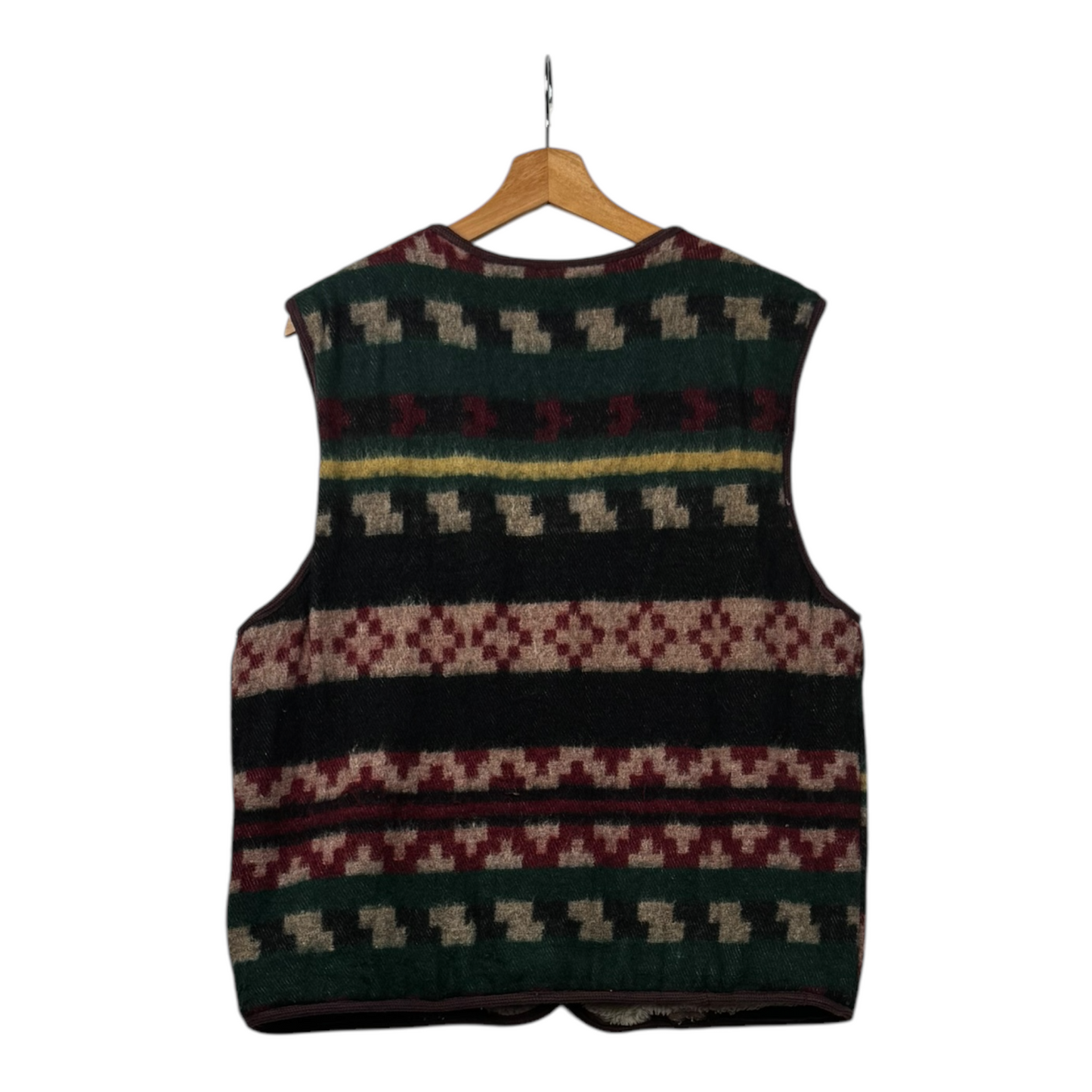 90s PopeVintage Vest Forest Green Dark Red