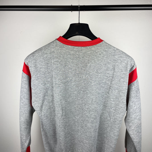 90s Adidas Sweatshirt Grey red S/M