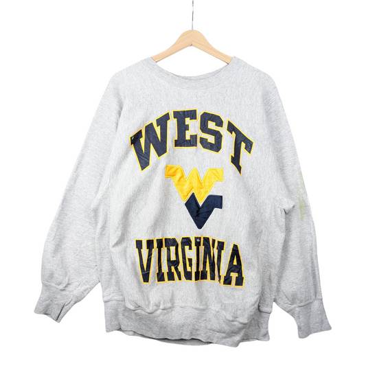 90s West Virginia NCAA Sweatshirt Grey  XL