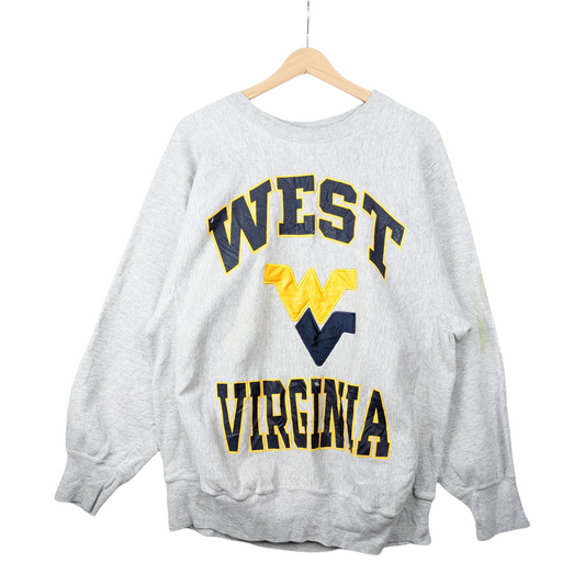 90s West Virginia NCAA Sweatshirt Grey XL