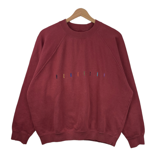 80s United Colors of Benetton Sweatshirt Red  L