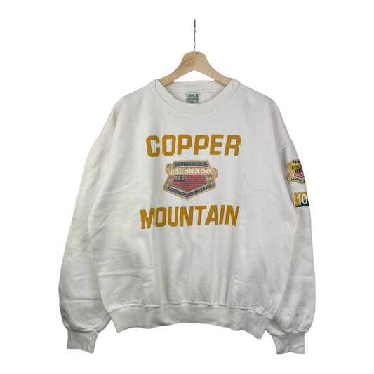 90s Best Company Sweatshirt White Yellow L/XL