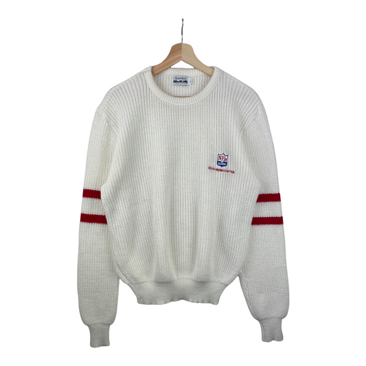 90s Brandon NFL Alumni South Bend Chapter Knit Sweater White Red S/M