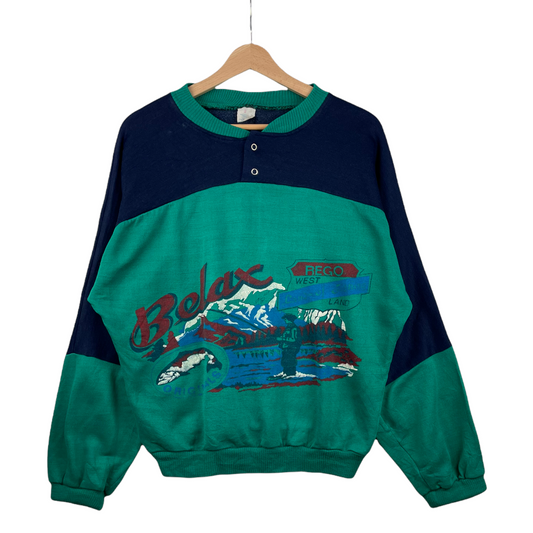 90s Unbranded Hiking Sweatshirt Green M