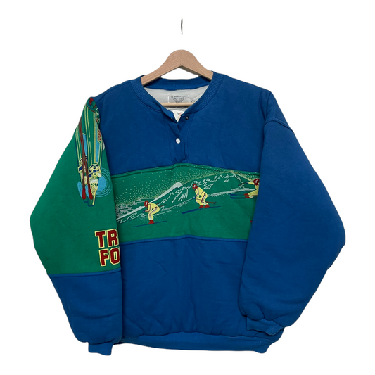 80s Triple Force Heavy Ski Sweatshirt Blue Green S