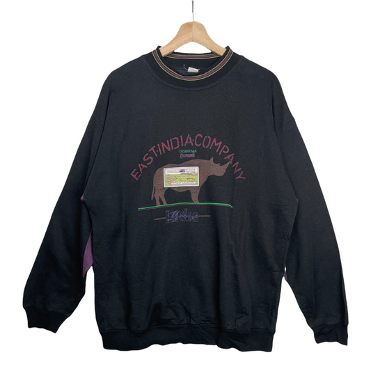 80s Unbranded Sweatshirt Navy L