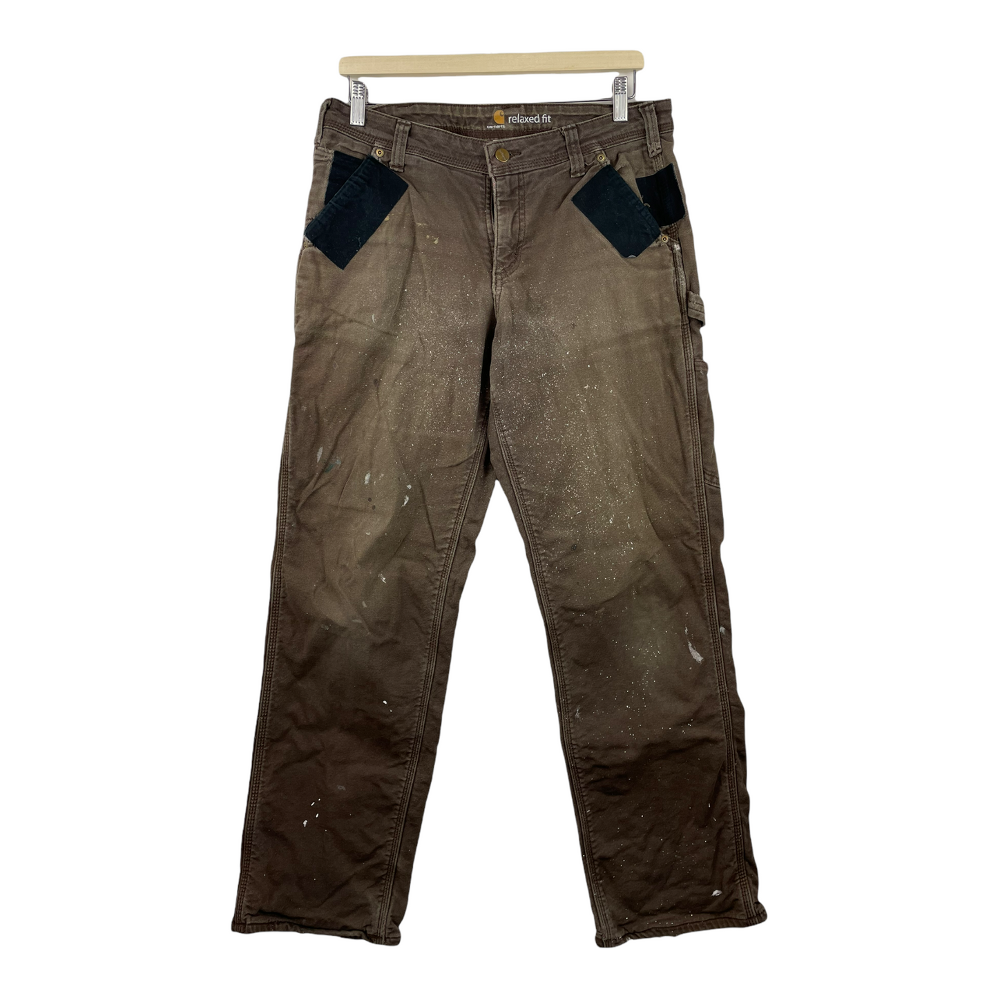 00s Carhartt Distressed Reworked Workwear Pant Brown  10 Regular