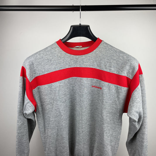 90s Adidas Sweatshirt Grey red S/M