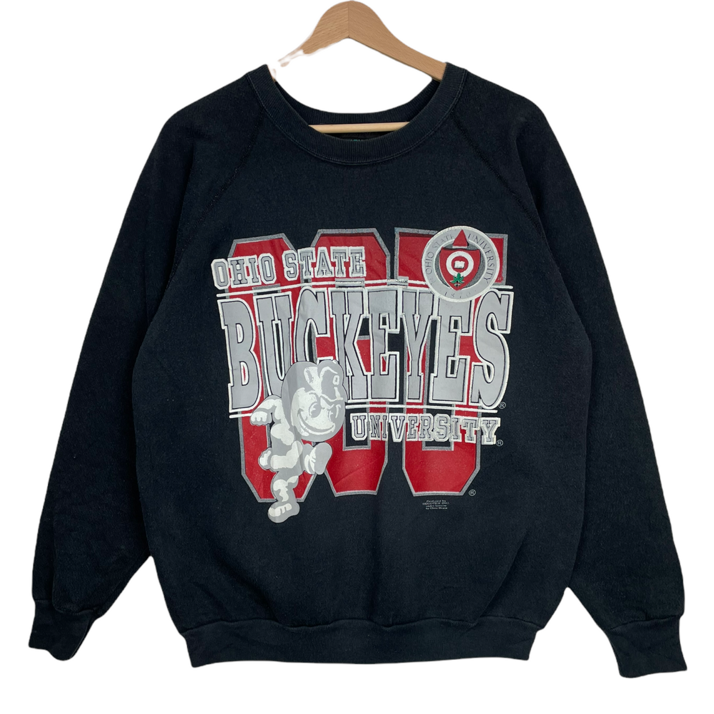 90s Ohio State Buckeyes NCAA Sweatshirt Black Red L