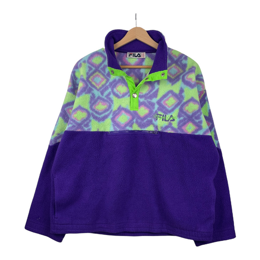 90s FILA Magic Line Fleece Purple Neon L
