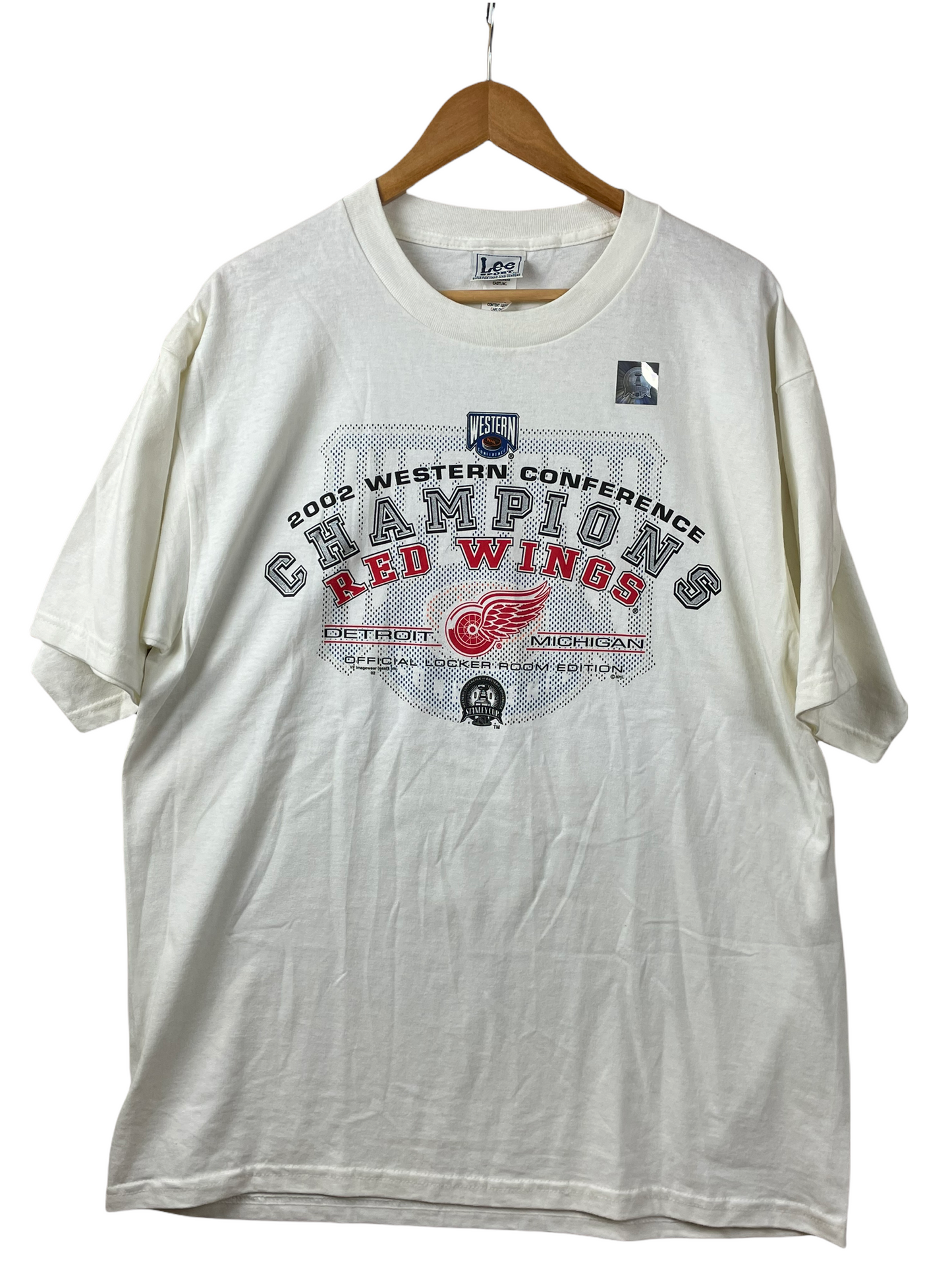 00s Detroit Red Wings NHL LEE Sport T-shirt White
