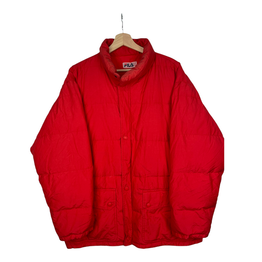 90s Fila Puffer Jacket Red XL