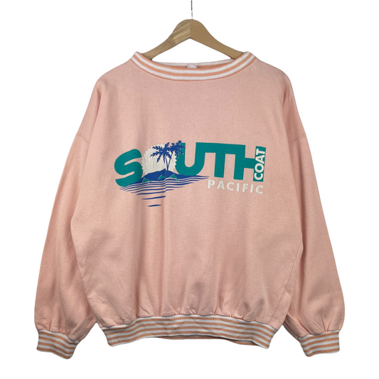 80s Unbranded South Coast Pacific Sweatshirt Pink  M