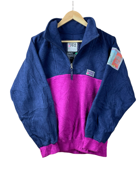 90s Think Pink Crazy Fleece Pink Navy S