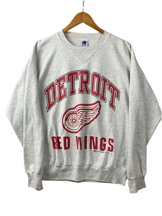 90s Detroit Red Wings NHL Bullet in Athletic Sweatshirt Grey M