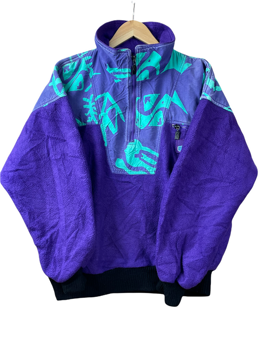 90s Quiksilver Crazy Fleece Purple M
