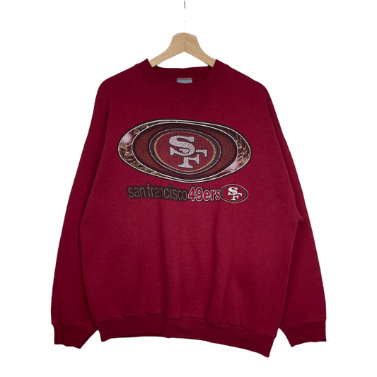 00s Logo 7 San Francisco 49ers NFL Sweatshirt Red  XL