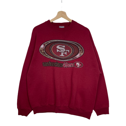 00s Logo 7 San Francisco 49ers NFL Sweatshirt Red XL