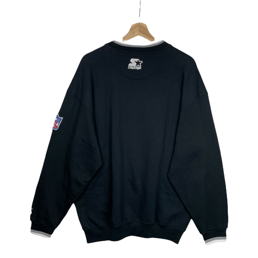 90s Starter Oakland Raiders NFL Sweatshirt Black  L