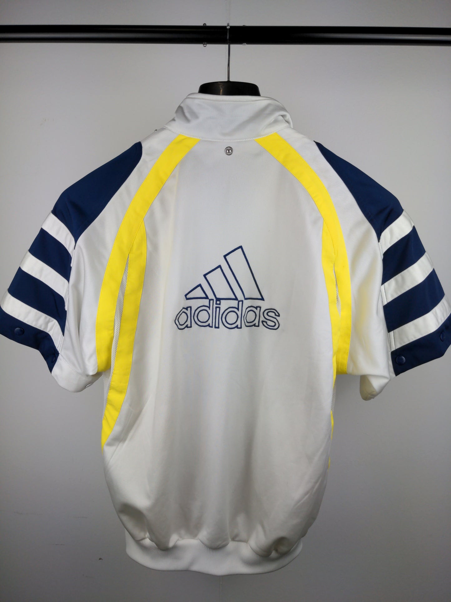 90s Adidas Jacket White yellow S/M