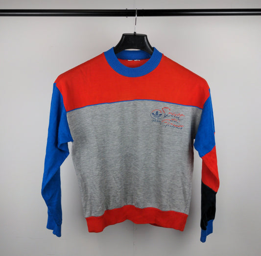 90s Adidas Sweatshirt Grey red S/M