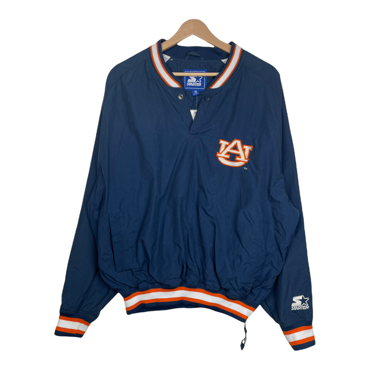 90s Starter University of Auburn NCAA Pullover Blue Orange M