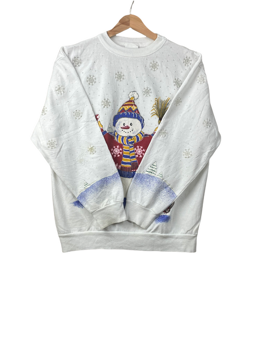 90s Holiday Time Christmas Sweatshirt white S/M