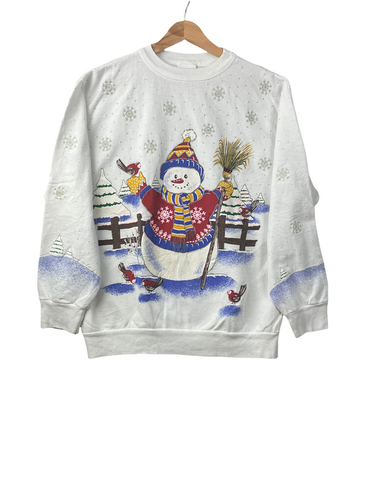 90s Holiday Time Christmas Sweatshirt white S/M