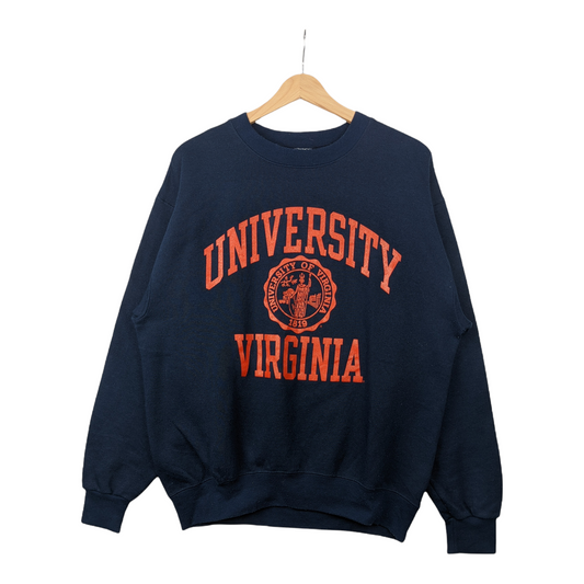 90s University of Virginia NCAA Sweatshirt Navy  L