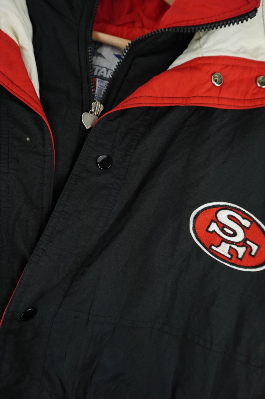 80s Starter San Francisco 49ers NFL Jacket Black Red L