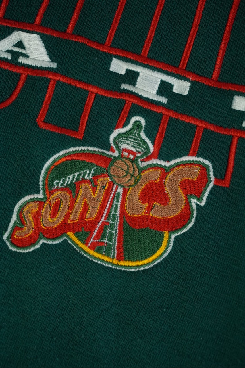 90s Starter Seattle Supersonics NBA Sweatshirt Green  XL