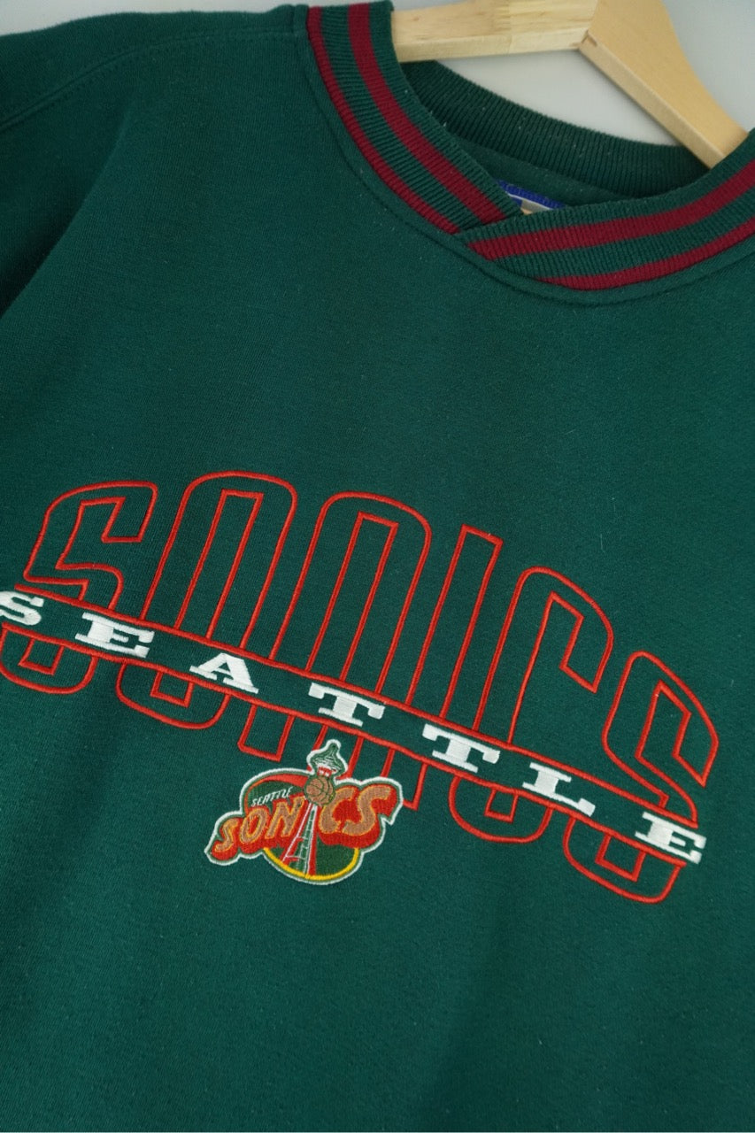 90s Starter Seattle Supersonics NBA Sweatshirt Green  XL