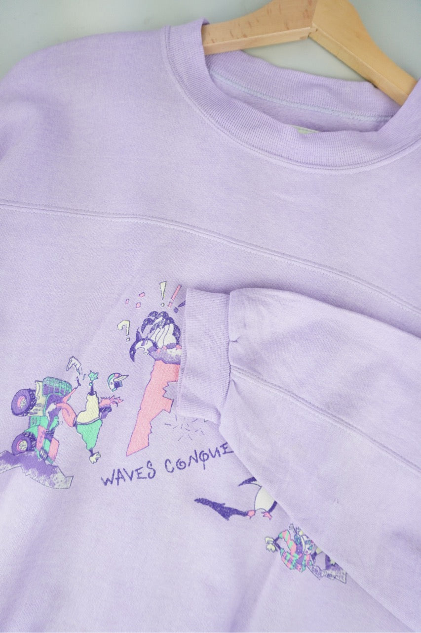 90s Waves Conquest Sweatshirt Purple  L