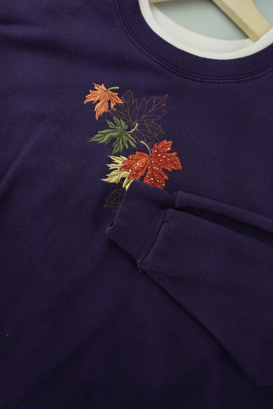 90s Unbranded Double Neck Sweatshirt Purple  M