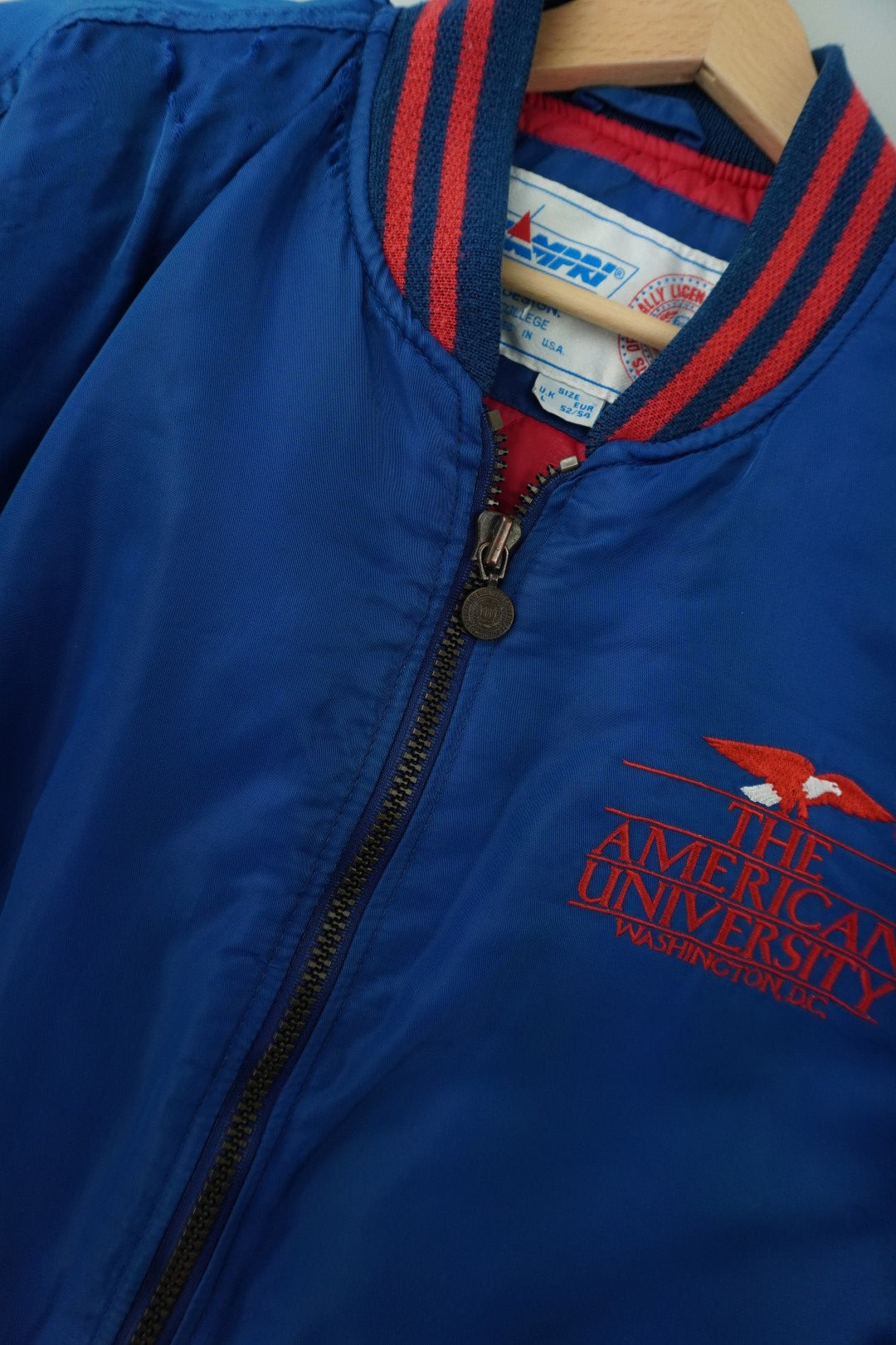 90s Campri Teamline American University Washington NCAA Jacket Blue  XL