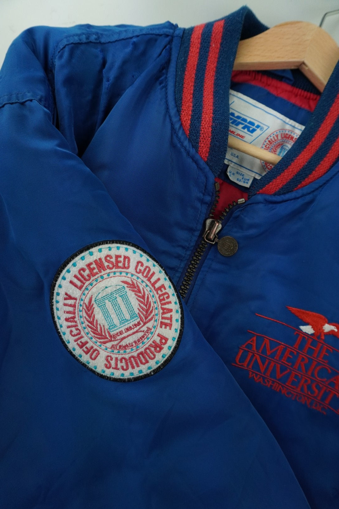 90s Campri Teamline American University Washington NCAA Jacket Blue  XL