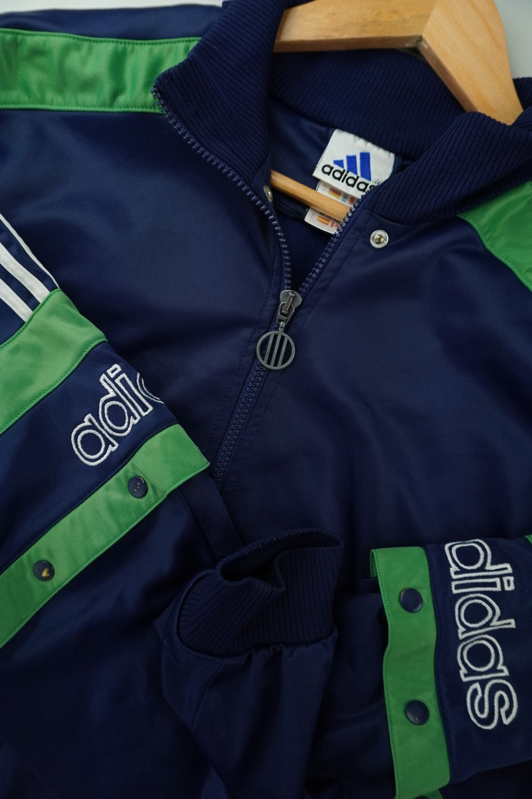 00s Adidas Trackjacket Green Blue XL