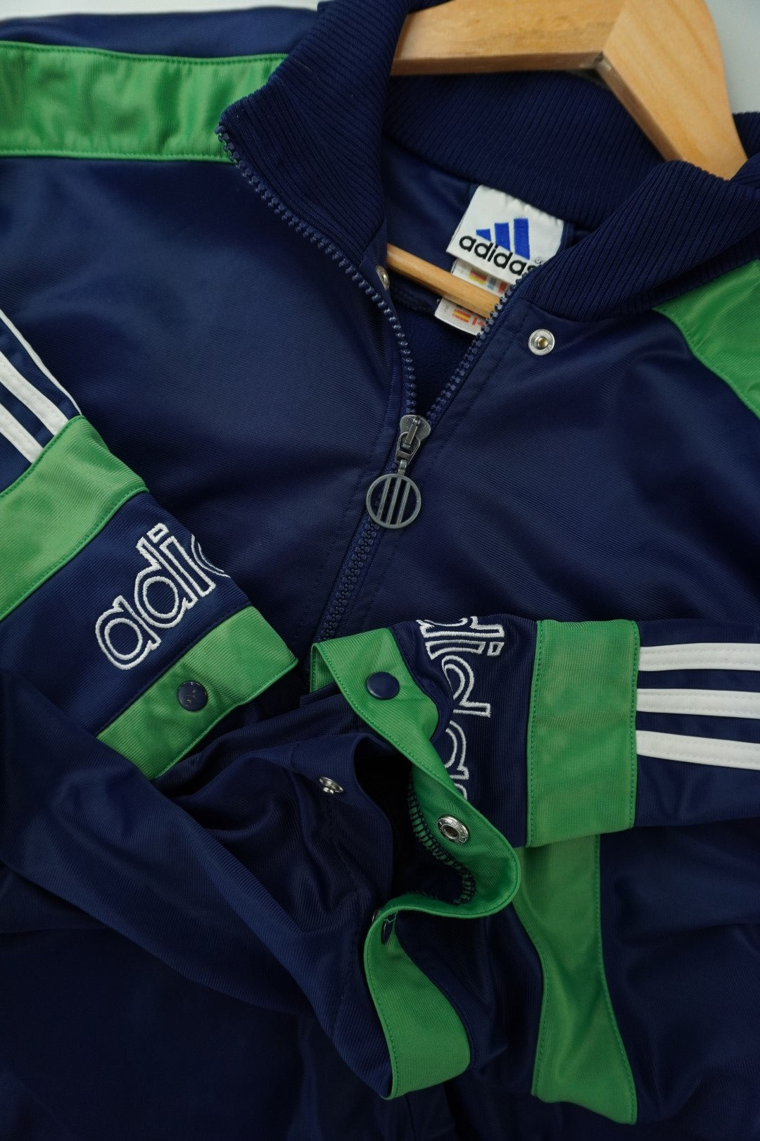 00s Adidas Trackjacket Green Blue XL