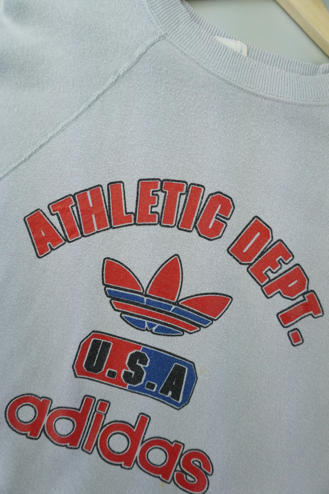 80s Adidas Sweatshirt Grey  M