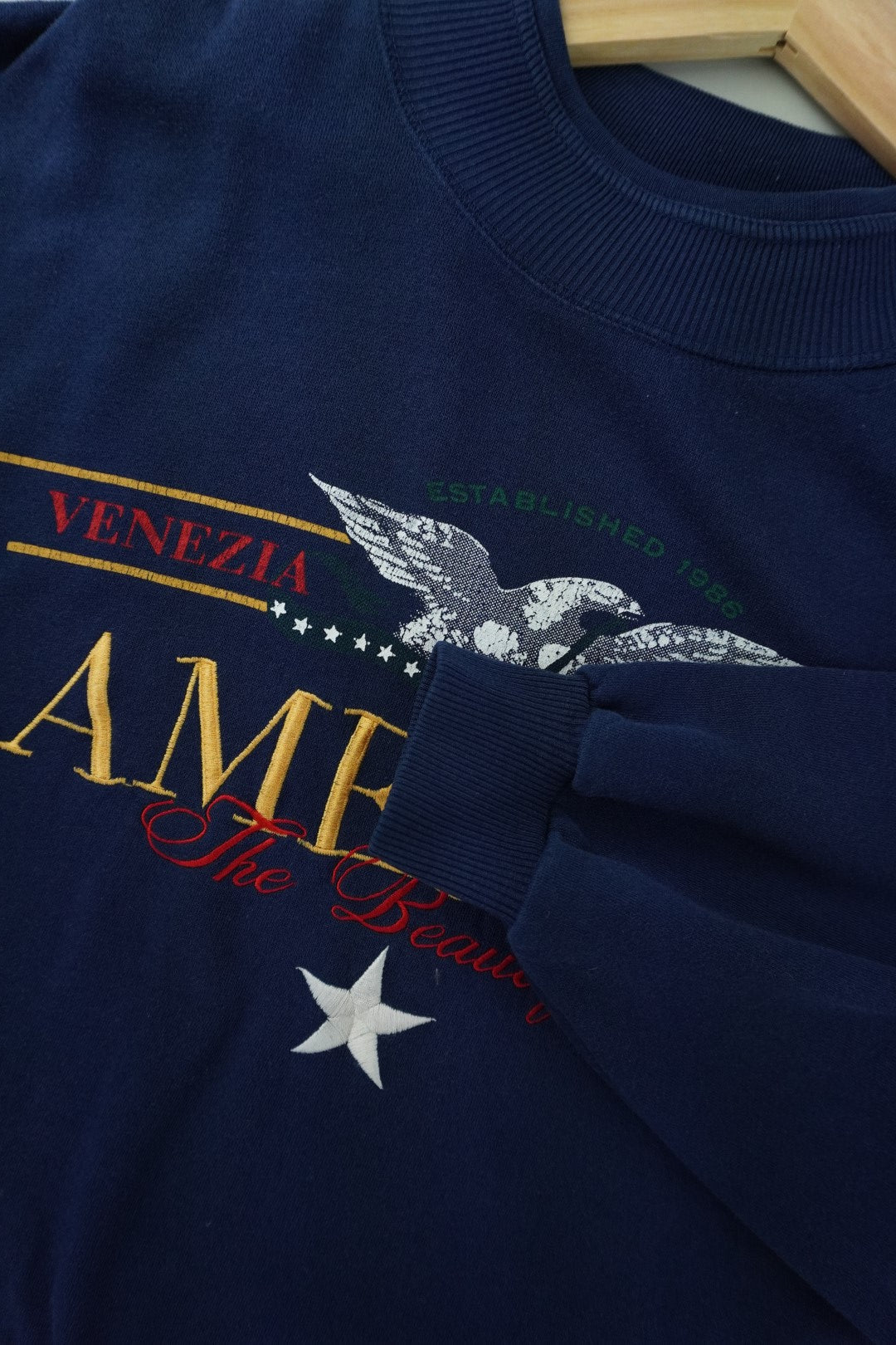 90s Venezia Jeans America Sweatshirt Navy  L/XL